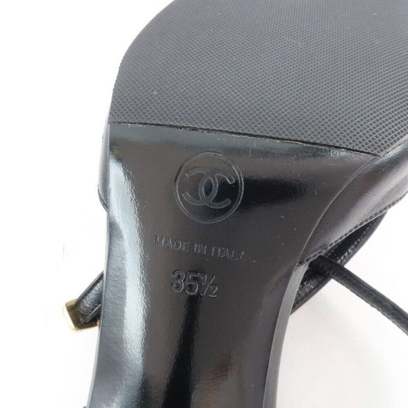 CHANEL Sandals black Calfskin/Patent leather Women - Picture 3 of 12